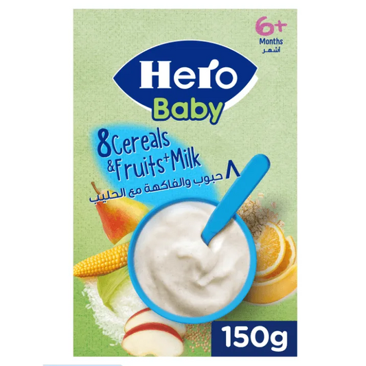 Hero Baby | 8 Cereal & Fruit with Milk | 150gm