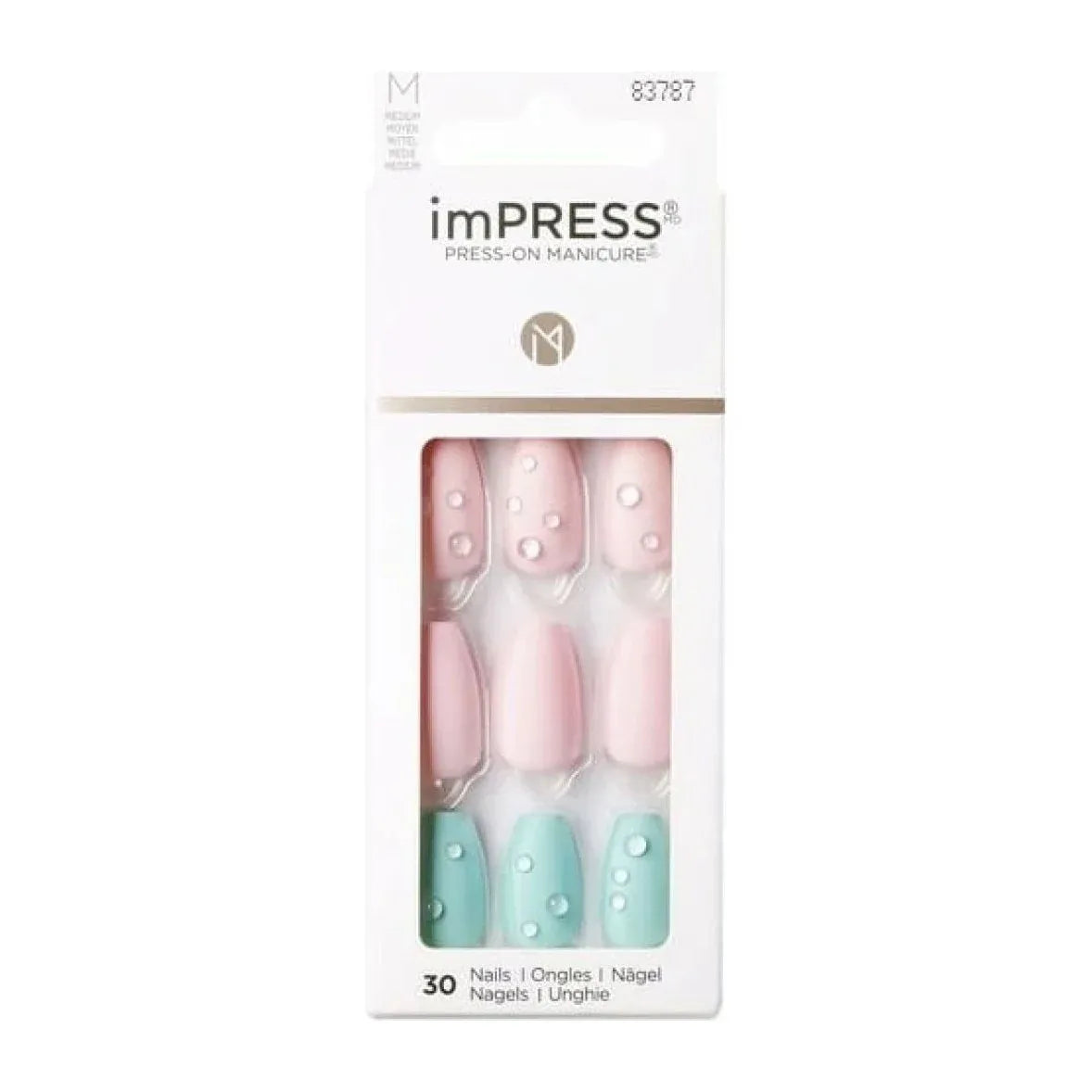 Kiss | Impress Medium Dew Drop Nails 83787 | 30 Pcs