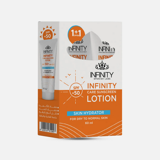 1+1 Infinity | Care Water Resistant Sunscreen SPF50+ Lotion | 60ml