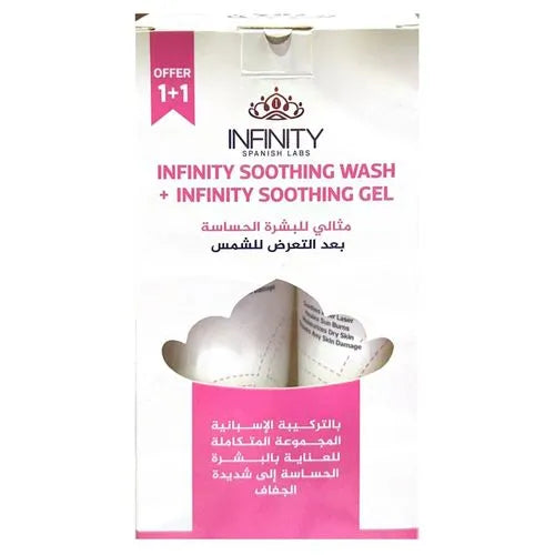 1+1 Infinity | Soothing Moisturizing Gel 120ml + Facial Wash 200ml for Dry & Sensitive Skin