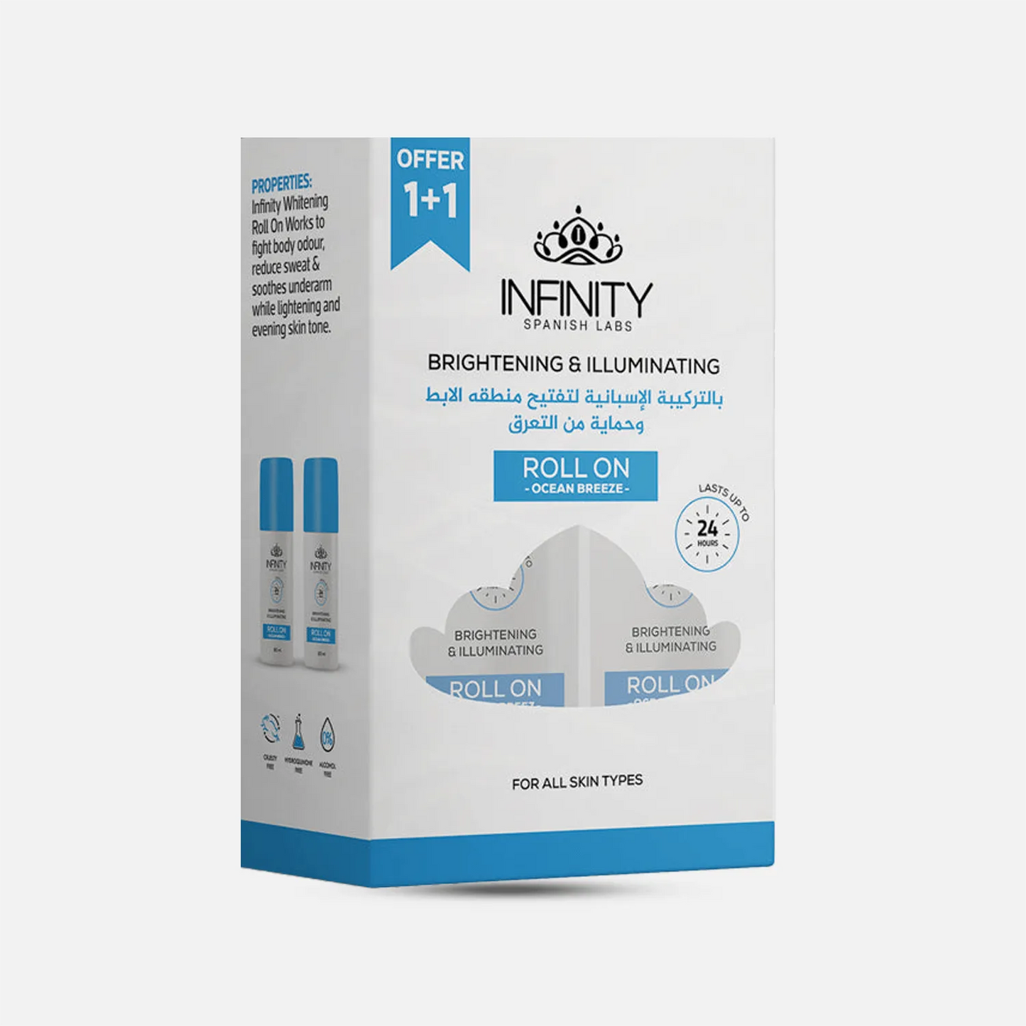 1+1 Infinity | Whitening Roll On - Ocean Breeze Scent | 80ml