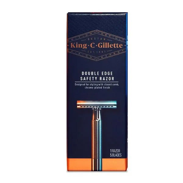 King C Gillette | Double Edge Chrome Plated Safety Razor With Blades | 1 Pcs