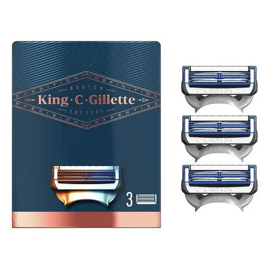 King C Gillette | Platinum Coated Stainless Steel Neck Razor Blades | 3 Pcs