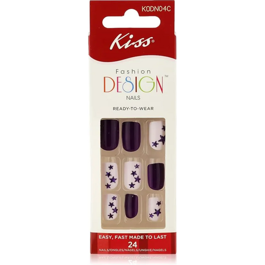 Kiss | KODN04 Star Spangled Design Nails | 24 Per Pack