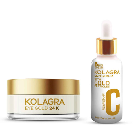 Kolagra | Skin Serum with Gold Particles 24K | 30ml + Eye Contour Gel with Gold Particles 24K | 20ml