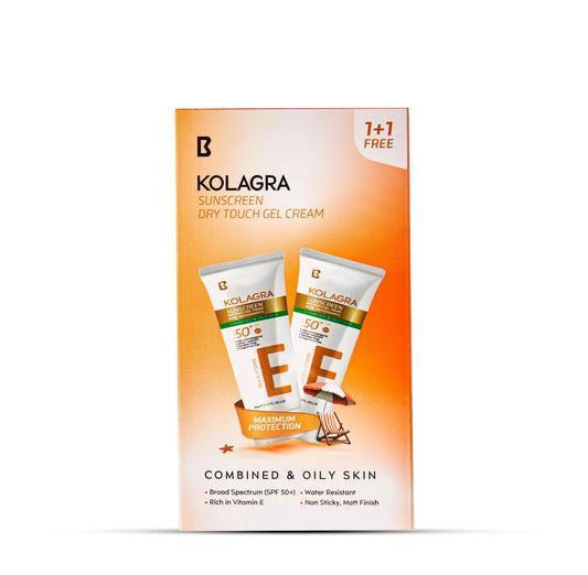 Kolagra Sunscreen Dry Touch Gel Cream SPF50+ 1+1 Free