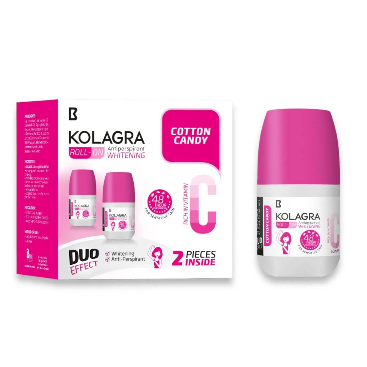 1+1 Kolagra | Whitening Roll on 2*1 Cotton Candy | 60ml