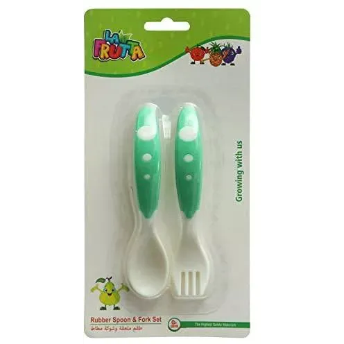 La Frutta | Silicone Fork & Spoon Set Green White