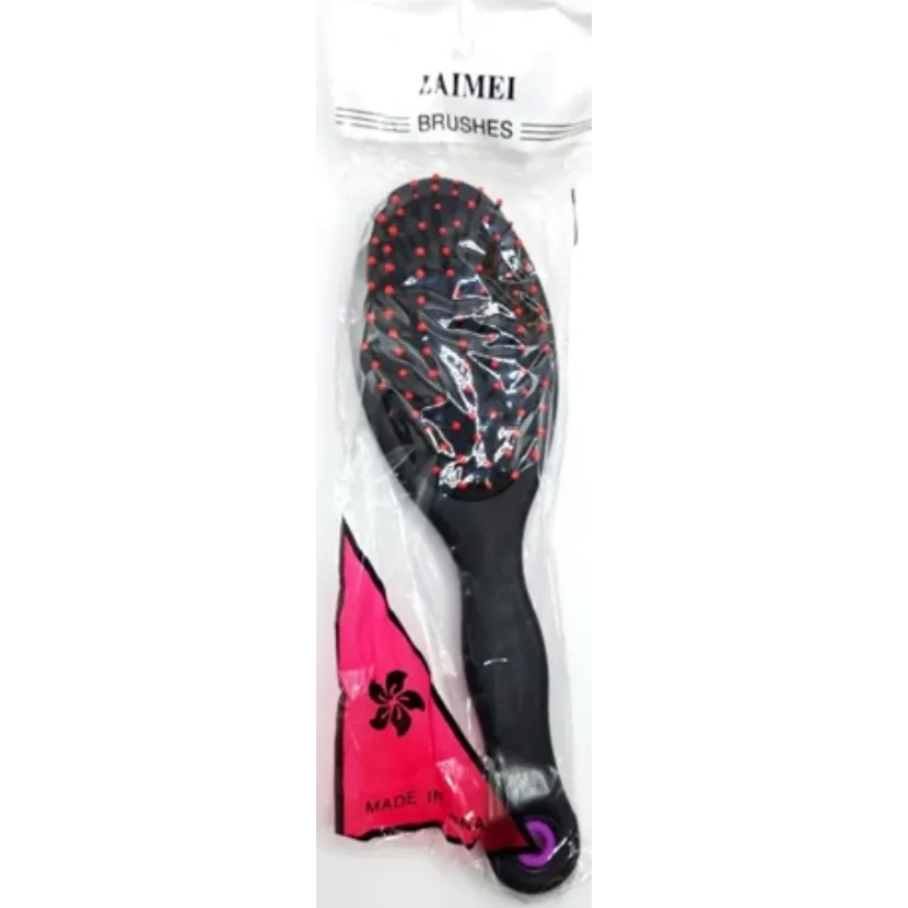 Laimei | Red & Black Oval Hairbrush | 1 Pcs