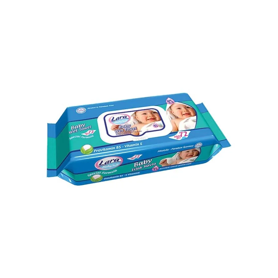 lara | Baby Soft Wet Towel Blue Green | 72 Pcs