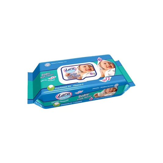 lara | Baby Soft Wet Towel Blue Green | 72 Pcs