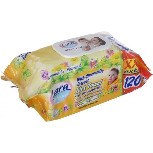 Lara | Baby Soft Wet Towel Wipes With Chamomile Extract | 120 Wipes