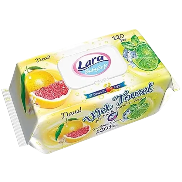 Lara | Baby Soft Wet Wipes with Lemon Scent | 120 Wipes
