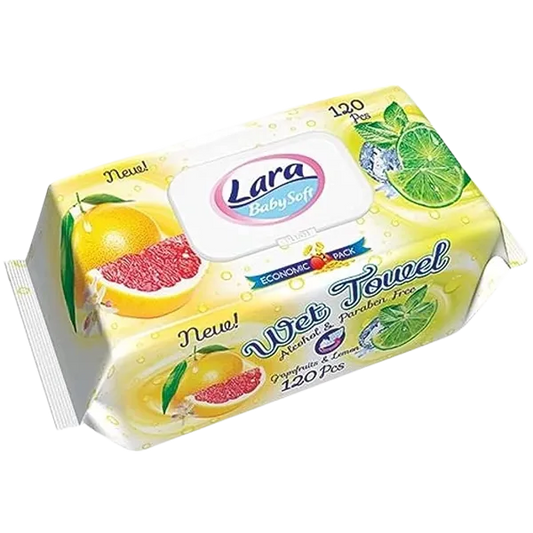 Lara | Baby Soft Wet Wipes with Lemon Scent | 120 Wipes