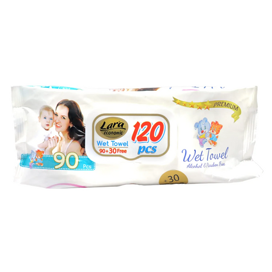 Lara | Baby's Soft Premium Wet Wipes | 90 + 30 Wipes