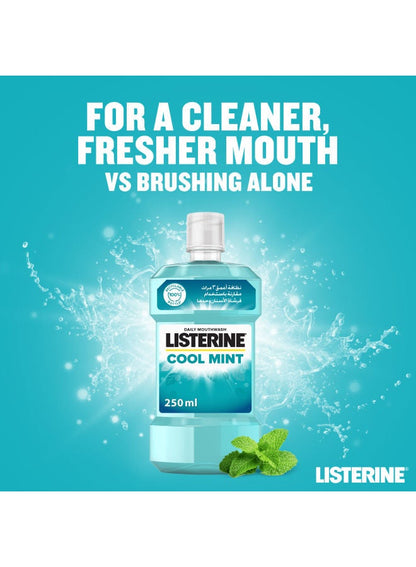 Listerine Cool Mint Mouthwash 250ml packaging detail