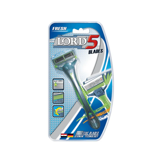 Lord | Fresh 1 Cartridge Blade with 5-Blade and Glide Strip with Aloe Vera in a Blister Pack