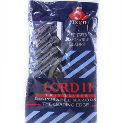Lord II | Disposable Twin Blade Fixed Shaving Razors | 5 Pcs