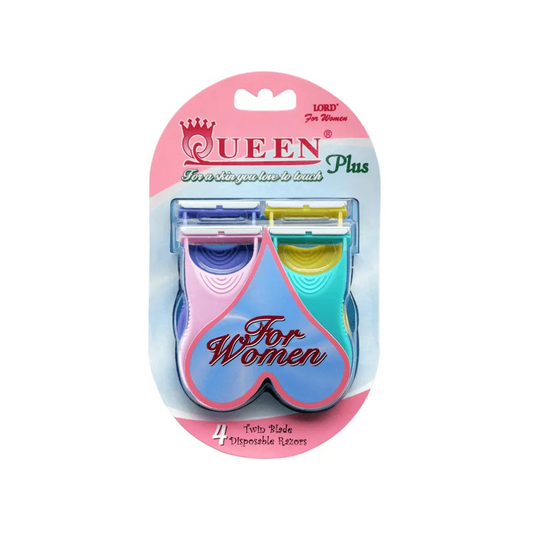 Lord | Queen Shaving Razors for Women with Lubricating Strip Multi Color Set of 4
