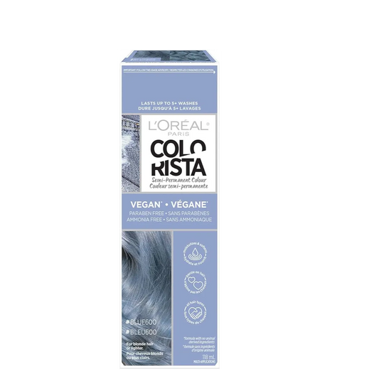 L'Oreal Paris | Colorista Semi-Permanent Hair Color for Light Bleached or Blondes, Blue