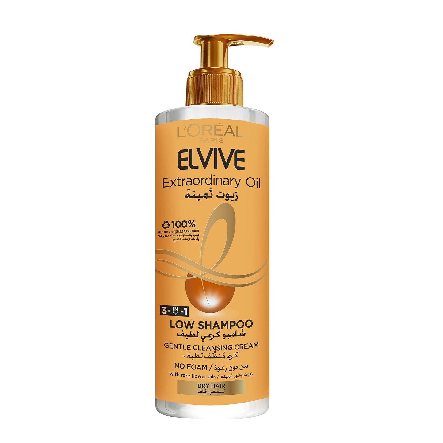 L'Oreal Paris | 3 in 1 Elvive Extraordinary Oil Low Shampoo for Dry Hair | 400ml