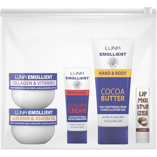 Luna | Emollient Hand & Body Cream, Lip Moist & Emollient Soft Cream Bundle Bag