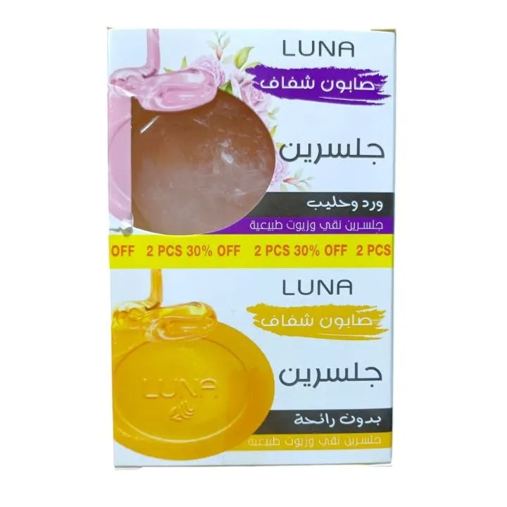 Luna | Glycerin Soap with Rose and Milk + Fragrance Free Glycerin Soap | 72gm | 2 Pcs