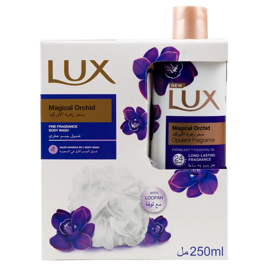 Lux | Opulent Fragrance 24H Body Wash Magical Orchid Scent 250ml + Free Loofah