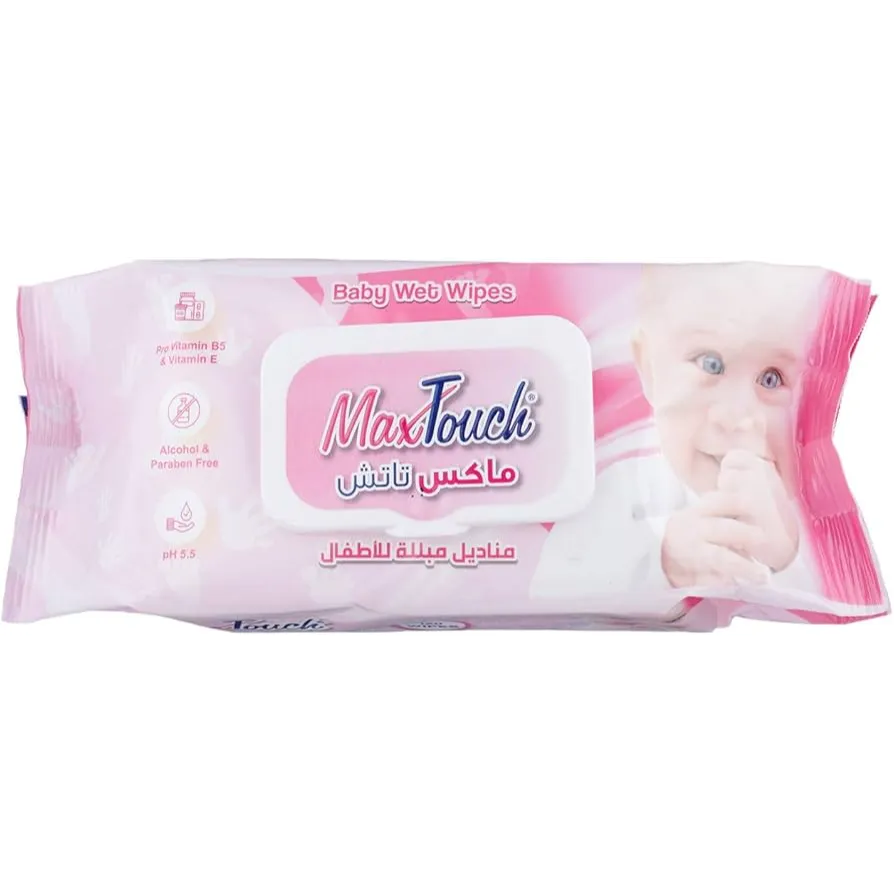 Max Touch | Baby Wet Wipes with Cover | 120Wipes