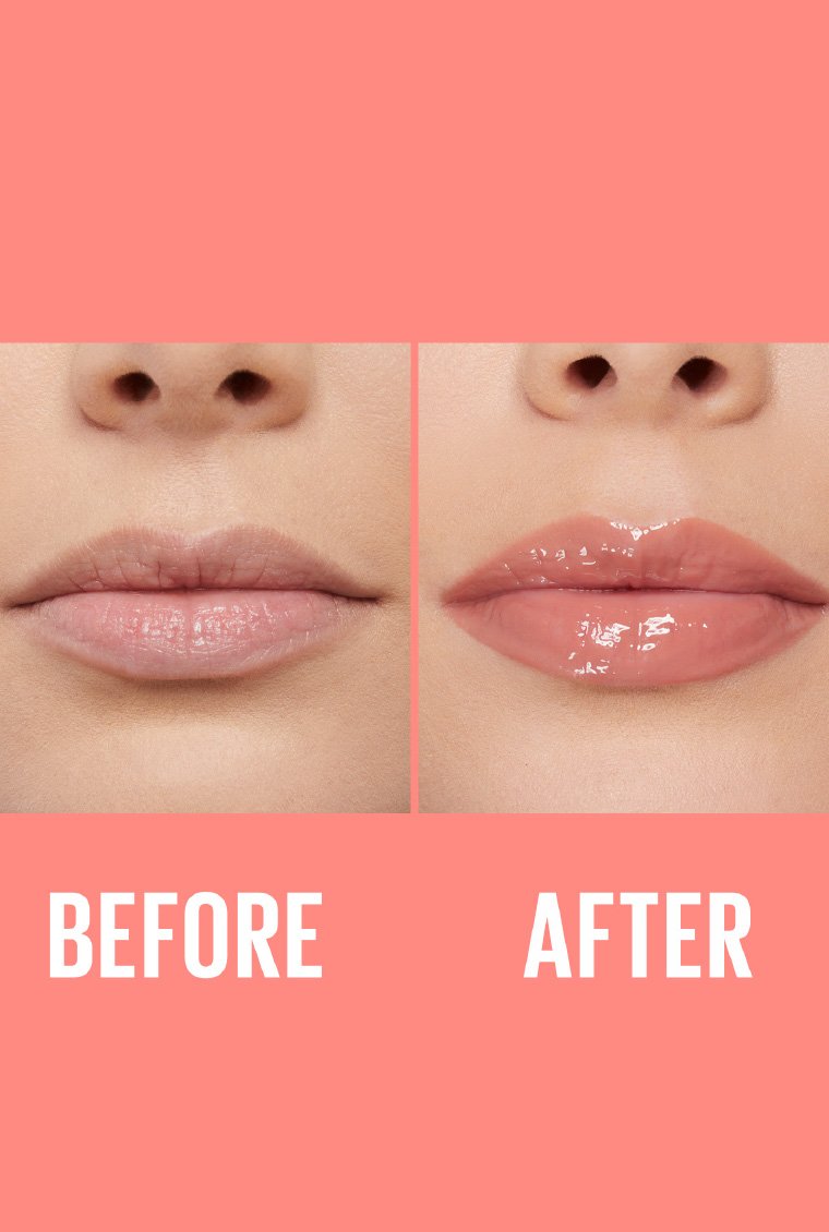 Maybelline Lifter Gloss before and after hydration result