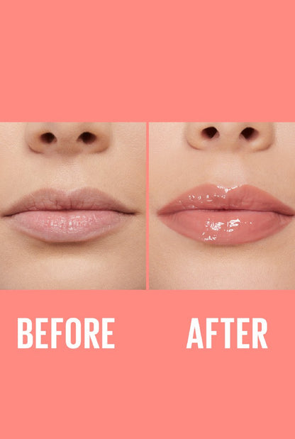 Maybelline Lifter Gloss before and after hydration result