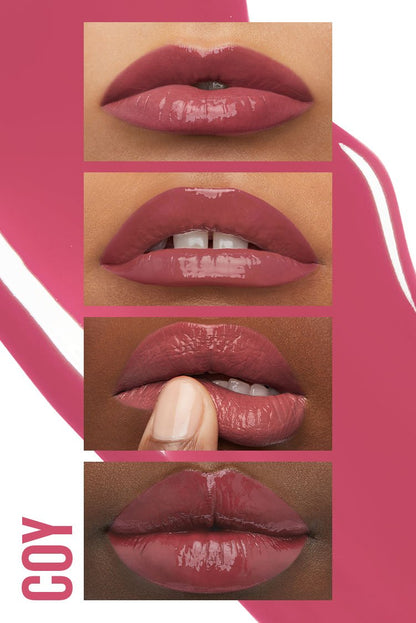 Maybelline Super Stay Vinyl Ink 20 Coy texture and lip result