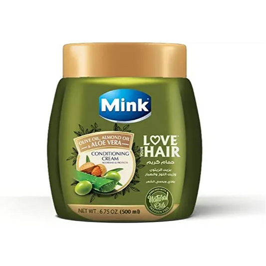 Mink | Hair Conditioning Cream with Olive Oil Almond Oil and Aloe Vera | 500gm