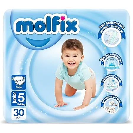 Molfix | Baby Diapers Twin Pack Junior Size 5 | 30 Pcs