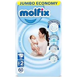Molfix | Diapers Jumbo Pack Mini Size 2 | 60 Pcs