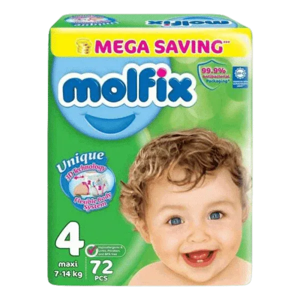 Molfix | Diapers Mega Saving Maxi 4 | 72 Pcs