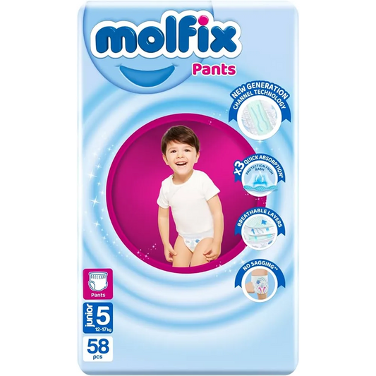Molfix | Junior Baby Diaper Pants Size 5 | 58 Pcs