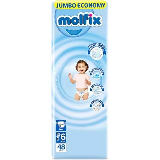 Molfix | Diapers Extra Large Jumbo Economy Pack Size 6 | 48 Pcs