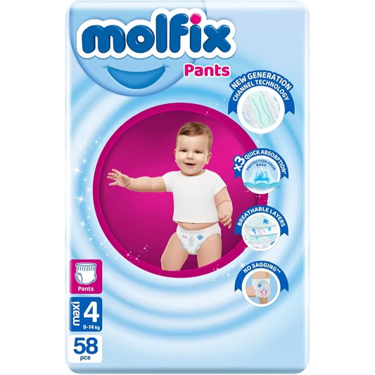 Molfix | Maxi Baby Diaper Pants Size 4 | 58 Pcs