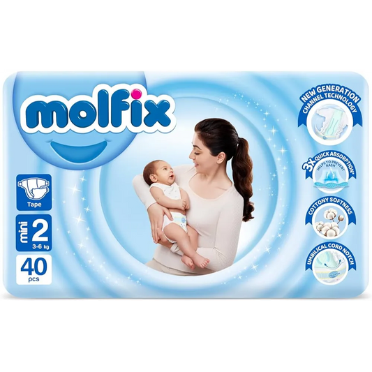 Molfix | Mini Twin Bag 3D Baby Diapers Size 2 | 40 Pcs