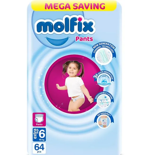 Molfix | Pants Diapers Mega Pack X large Size 6 | 64 Pcs