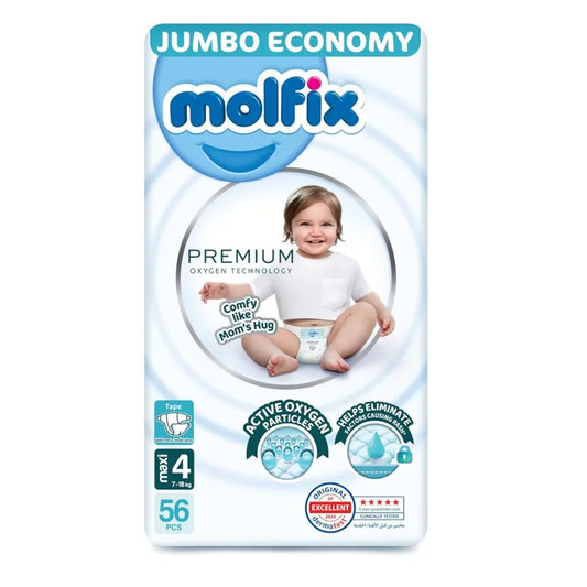 Molfix | Premium Oxygen Jumbo Pack Maxi Size 4 | 56 Pcs