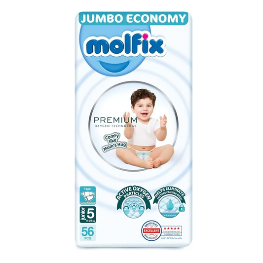 Molfix | Premium Oxygen Jumbo Pack Maxi Size 5 | 56Pcs