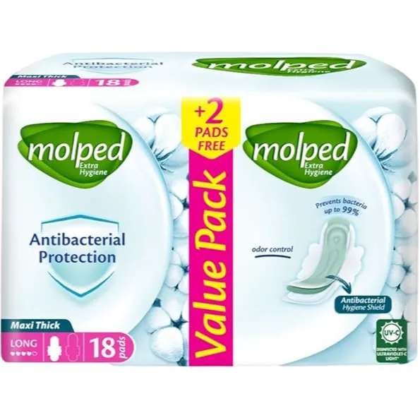 Molped | Extra Hygiene Long Pads | 18 Pcs + 2 Pcs Free