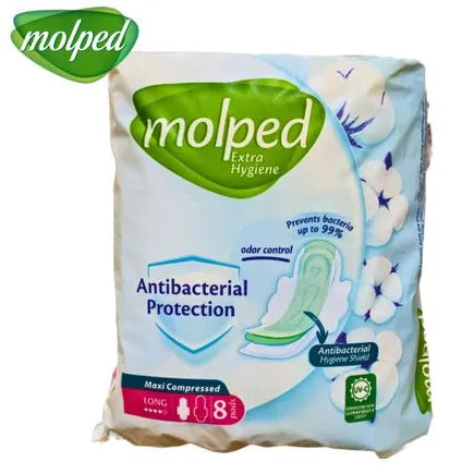 Molped | Antibacterial Maxi Compressed Extra Long | 8Pads