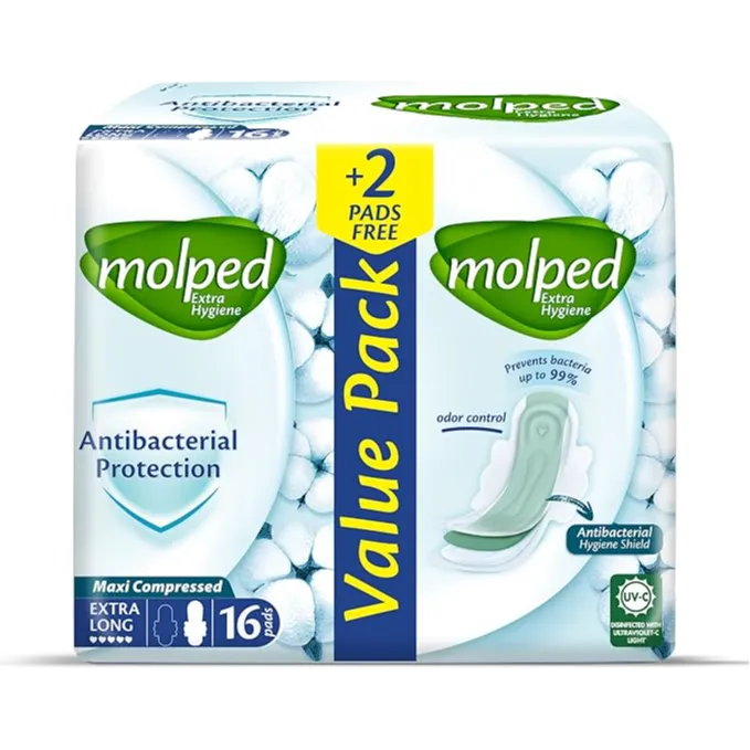 Molped | Extra Hygiene - Value Pack - Extra Long | 16 Pads + 2 Free