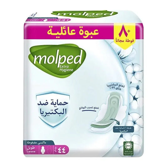 Molped | Extra Hygiene Sanitary Pads Maxi Long | 44+8Pads