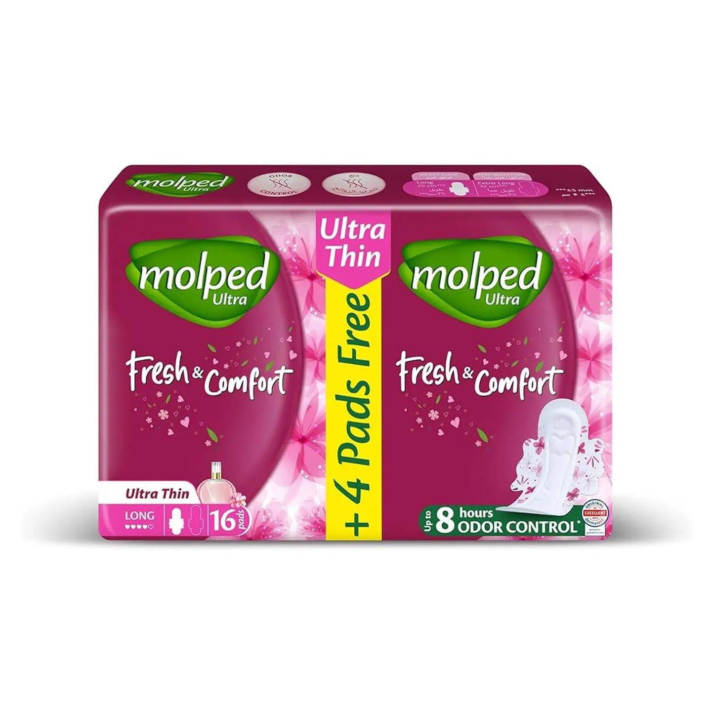 Molped | Ultra Fresh & Comfort Pads Long | 16 Pcs + 4 Pcs Free