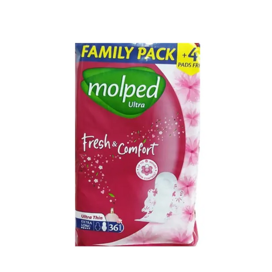 Molped | Ultra Thin Extra Long Pads | 34 Pcs + 6 Pcs Free