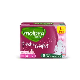 Molped | Ultra Thin Long Fresh & Comfort Pads | 7 Pcs +1 Pcs Free